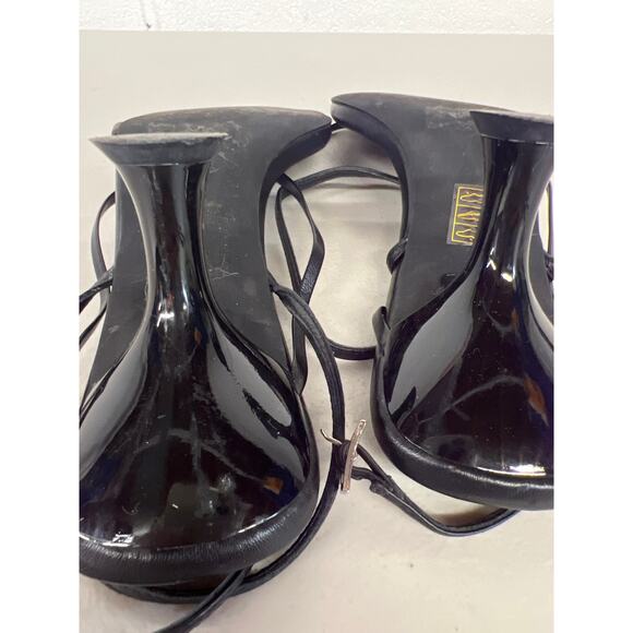 Jeffrey Campbell sz 7.5 Fluxx Kitten Heels black strappy open toe heel - Picture 7 of 7